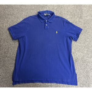 Polo Ralph Lauren Men’s XXL Custom Fit Blue Short Sleeve Polo Shirt